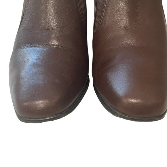 Liz Baker Brown Leather Ankle Shoes 9M Comfort Classic Practical Chic‎ Business - Picture 5 of 7